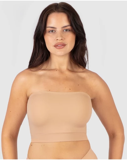 B Free Intimate Apparel - Sleek Bandeau Top with Silicone Bra Pads (A-B- C-D-DD) Cup