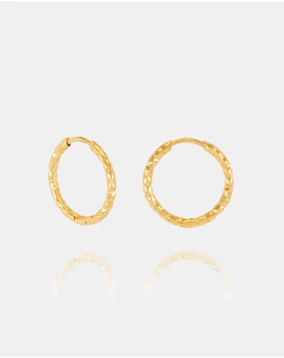 Rachel Jackson - Shimmering Sun Huggie Hoop Earrings Gold