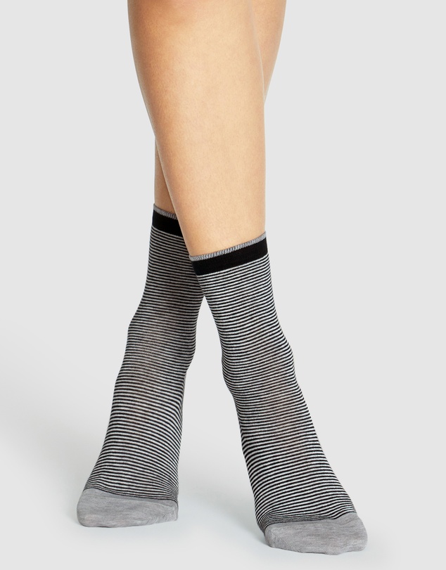 Levante - 3 Pack Lina Fine Stripe Crew Sock