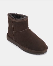 AusWooli Ugg Boots - Bondi Sheepskin Signature Short Ankle Boots