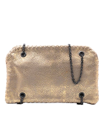 Pre-Loved by Azura Reborn - Pre-Loved Intrecciato Trimmed Metallic Leather Duo Shoulder Bag