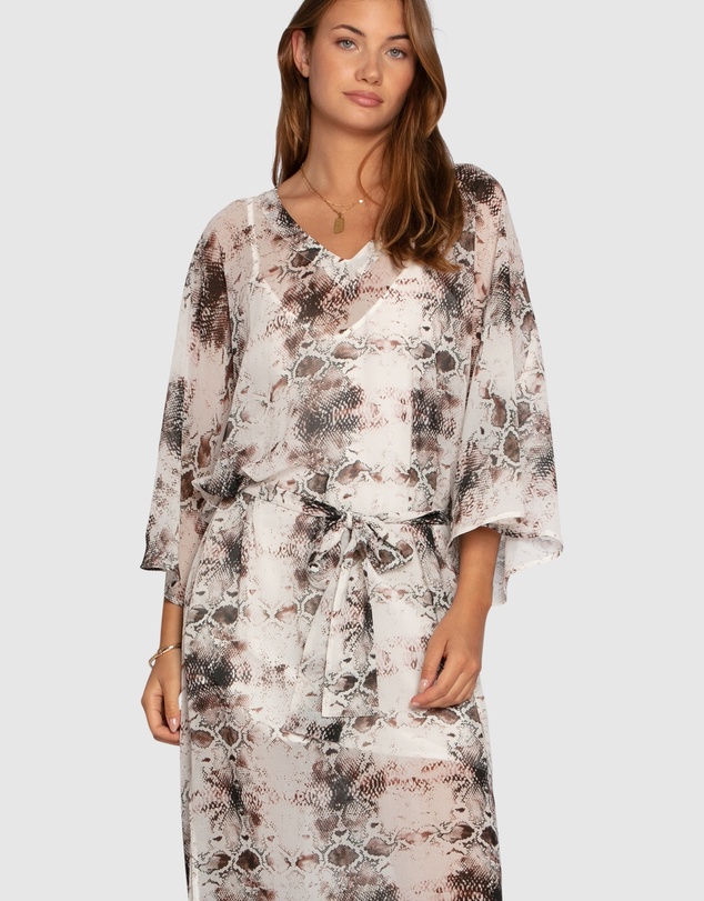 Belle & Bloom - Heart On Fire Snake Print Kaftan