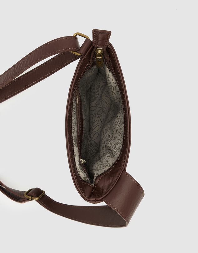 BEE - Merredin Brown Leather Crossbody Bag