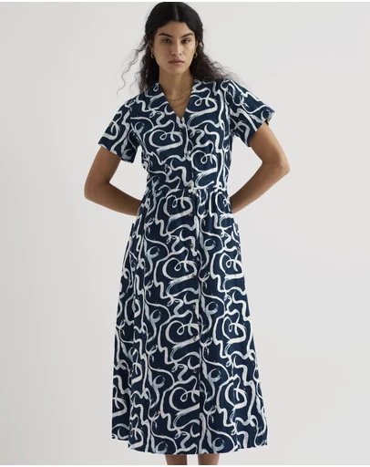 Seasalt - Seasalt Cornwall Navy Fowen Shirt Dress