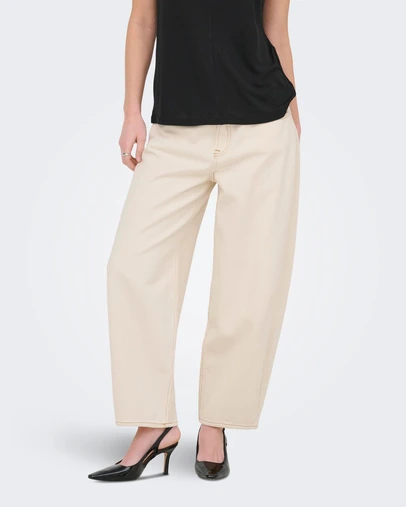 ONLY - Frankie High Waist Cropped Barrel Fit Jeans