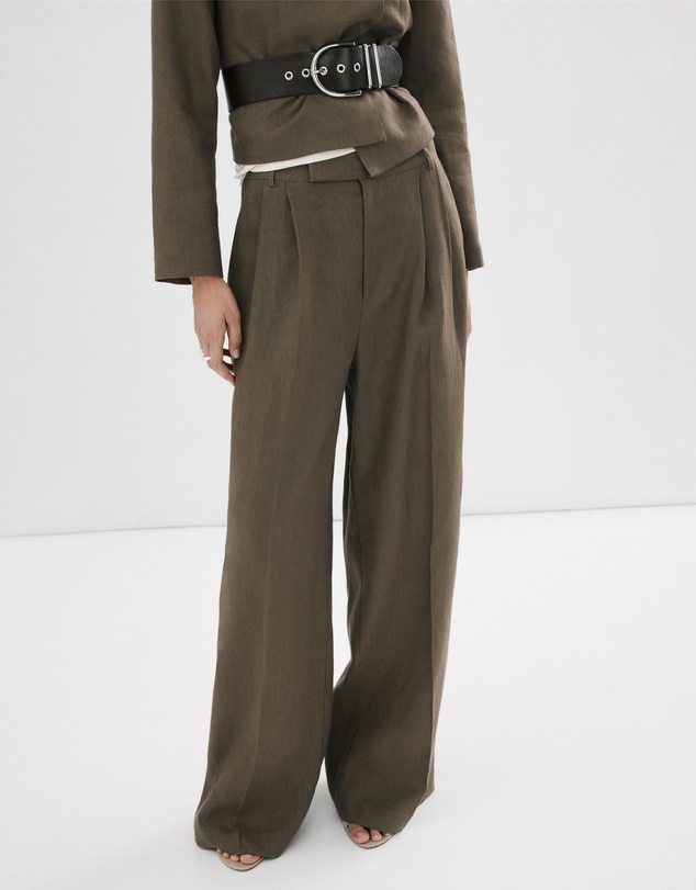 M.N.G - Straight Linen-Blend Trousers