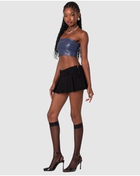 EDIKTED - Mazie Faux Leather Bandeau Top