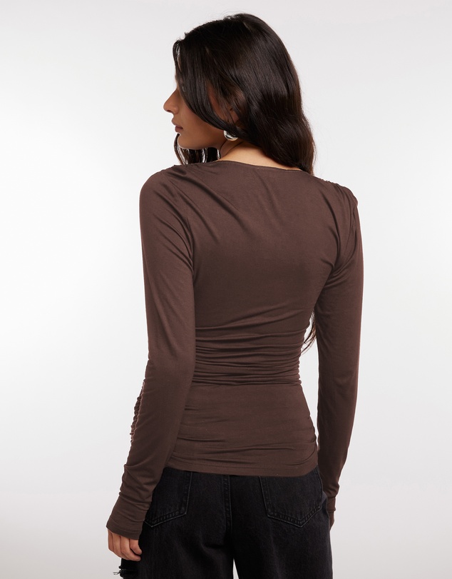 Dazie - Love More Asymmetric Long Sleeve T-Shirt