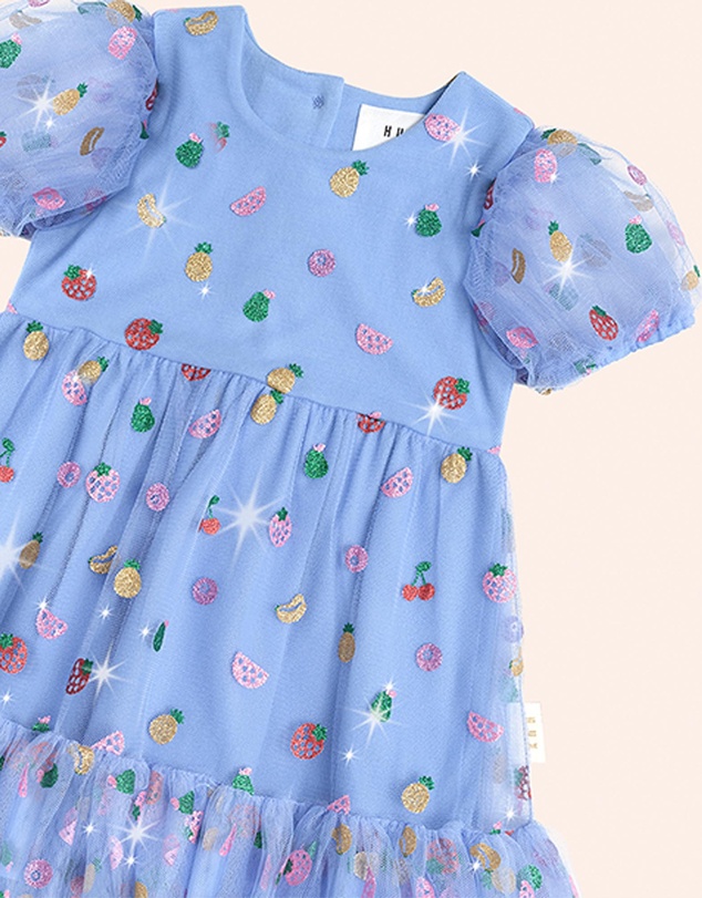 Huxbaby - Fruit Salad Puff Sleeve Tulle Dress - Kids