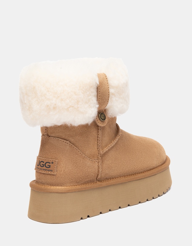 EVERAU - Australian Shepherd Ugg Mini Eleny Platform Cow Suede Upper UGG Boots