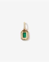 Michael Hill - Bold Emerald Cut Created Emerald Pendant in 10kt Yellow Gold