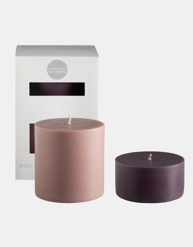 porter green - escc large pillar candle soy-blend unscented candles