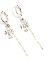 Lovisa - Silver Cross & Heart Stud & Huggie Earring Pack