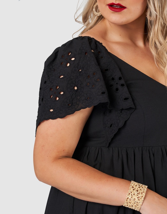 Pink Dusk by Curve Project - Girlz Broderie Maxi Dress