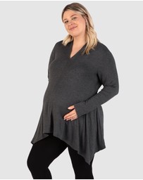 B Free Intimate Apparel - Maternity Bamboo V Neck Tunic Top