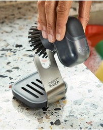 Joseph Joseph - SinkTech™ Soap-dispensing Palm Brush with Stainless Steel Storage Stand