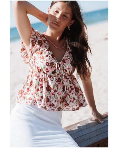 Petal & Pup - Rois Top - Pink Green Floral