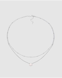 Elli Jewelry - Necklace Choker Layer Opal Ball Chain in 925 Sterling Silver