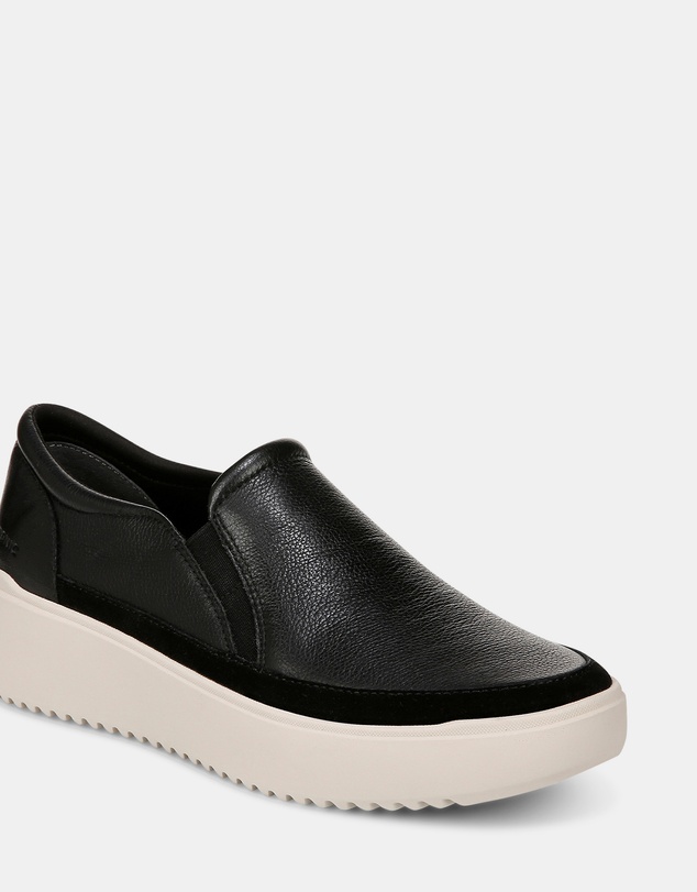 Vionic - Kearny Platform Slip-On Casual Sneaker - Black Leather