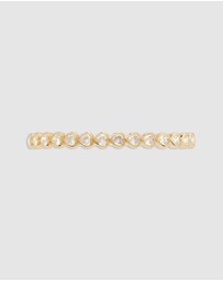 Wanderlust + Co - Heart Bezel 14K Gold Vermeil Bangle