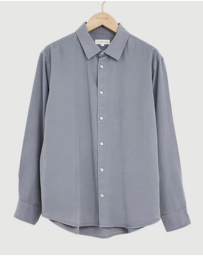 Revibe - Repaired Assembly Label Linen Mens Shirts L/S