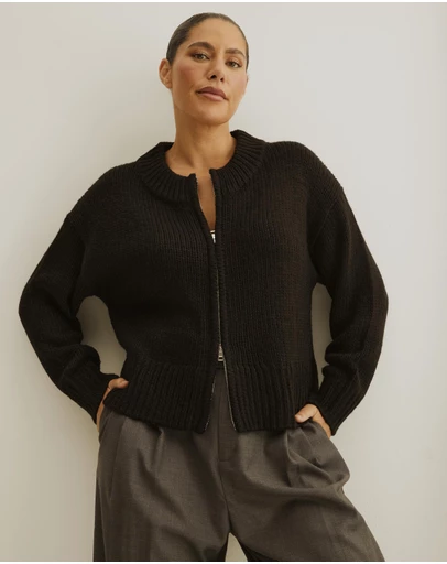 Atmos&Here Curvy - Zip Through Cardigan
