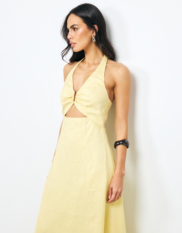 AERE - Vaya Linen Halter Midi Dress