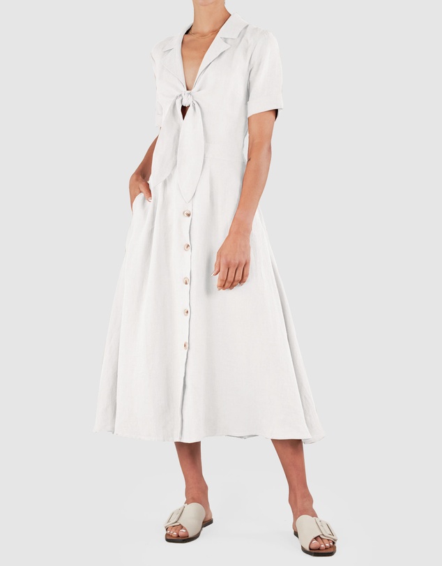 Amelius - Ines Linen Tie Front Dress