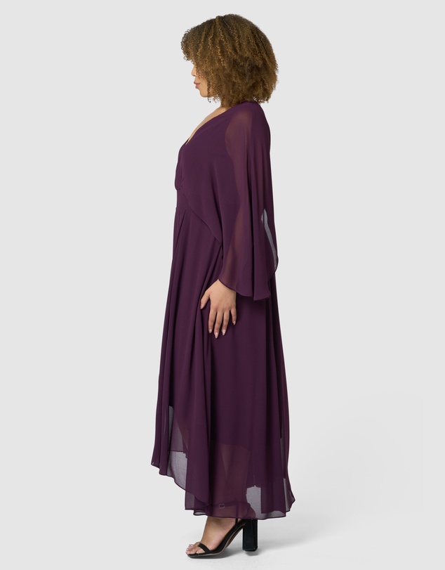 Pink Dusk by Curve Project - Electric Chemistry Cape Maxi Dress