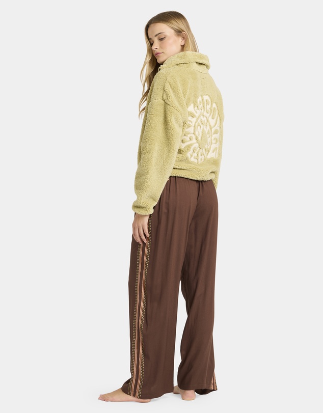 Billabong - Womens Vacay Mode Elastic-waist Linen Pants
