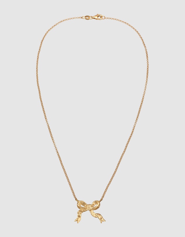 Elli Jewelry - Necklace Ribbon Pendant Basic Trend in 925 Sterling Silver Gold Plated