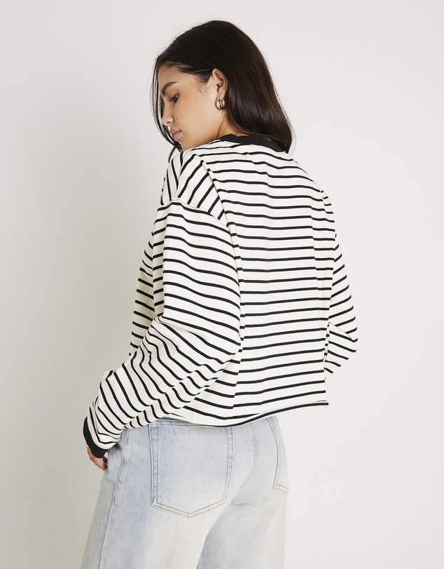 Subtitled - Long Sleeve Stripe Top