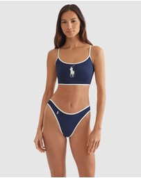 Polo Ralph Lauren - Logo Icons Embroidered Crop Top Bikini Top
