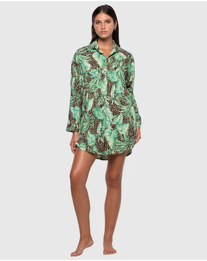 Nip Tuck Swim - Exotic Eden Bronte Button Through Beach Shirt