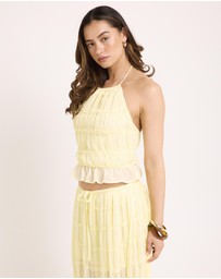 Subtitled - Alda Shirred Backless Top