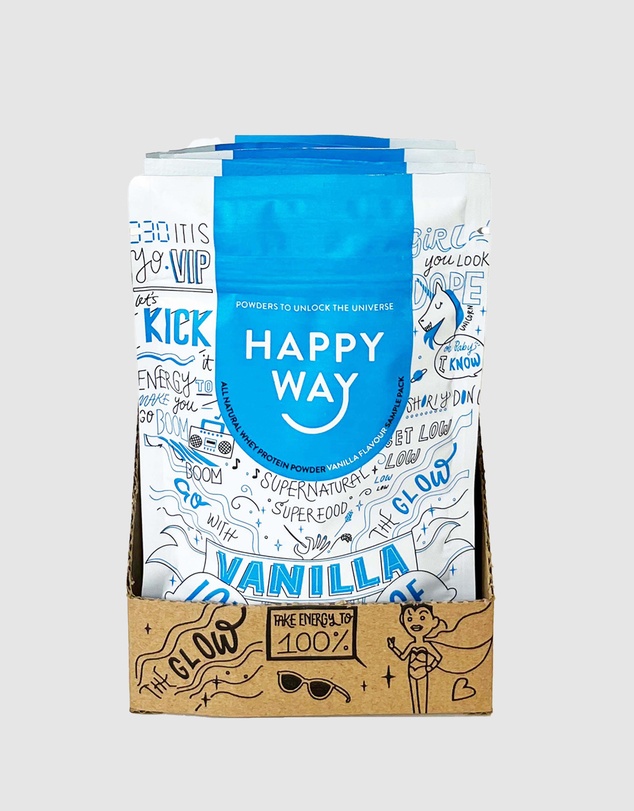 Happy Way - Vanilla Whey Protein Powder 6 Sample Packs