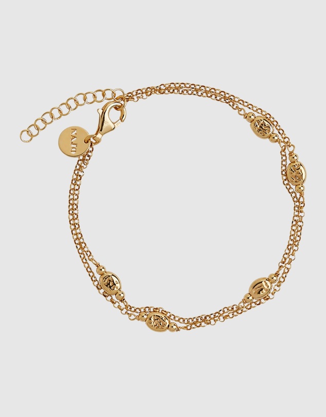 Najo - Volare Yellow Gold Double Chain Bracelet (18.5cm+ext)