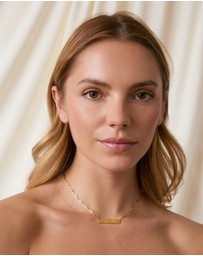 Zahar - Engravable Bar Paperclip Necklace