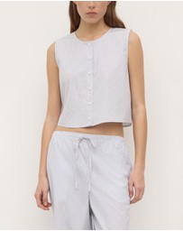 Assembly Label - Cora Stripe Button Front Top