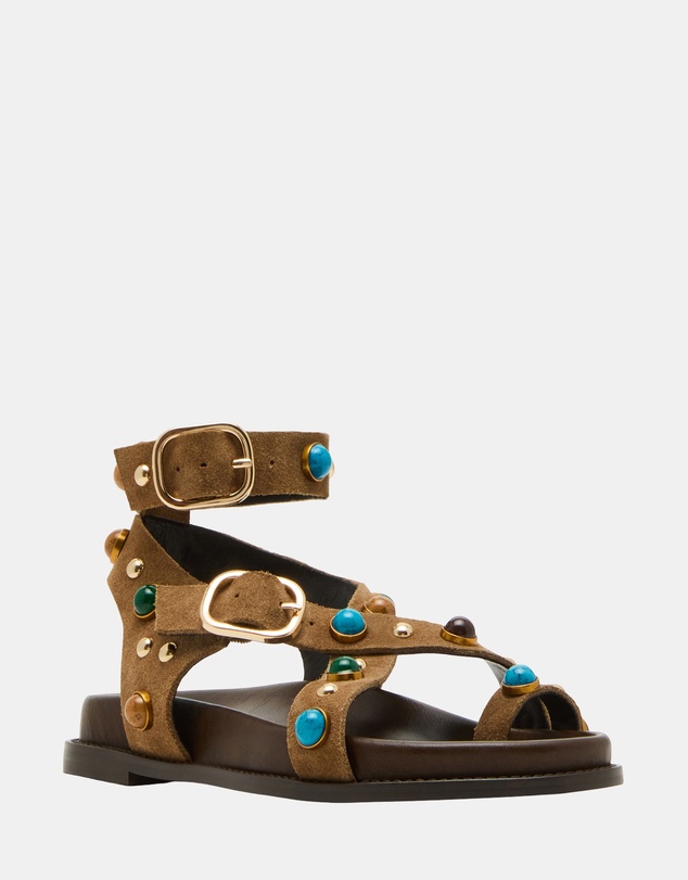 Steve Madden - Linear Taupe Suede Sandals