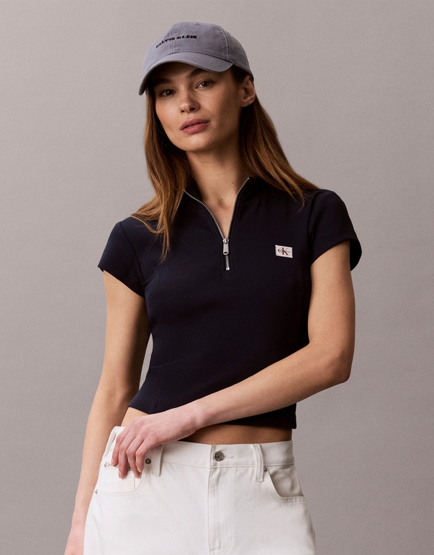 Calvin Klein Jeans - Monologo Patch Rib Zip Top