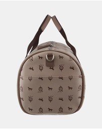 Pierre Cardin - Pierre Cardin Canvas Print/Leather Trim Art Design Duffle Bag
