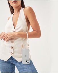 LOUVE COLLECTION - Clear Phone Case + Pearl Wristlet