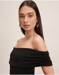 Forever New - Ania Ruched Bardot Neck Maxi Dress