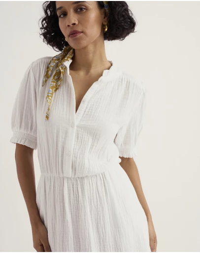 Seasalt - Shore Path Half-Sleeve GOTS Organic Cotton Midi Dress