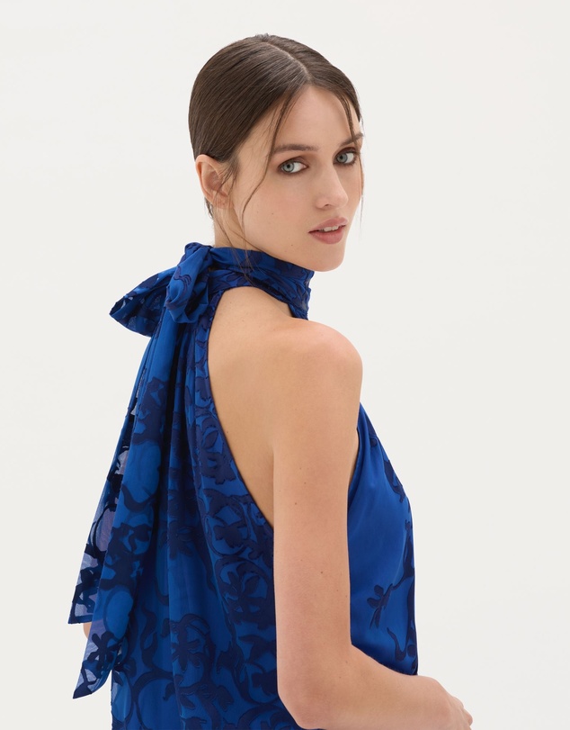 Muma World - Sapphire Burnout High Neck Top