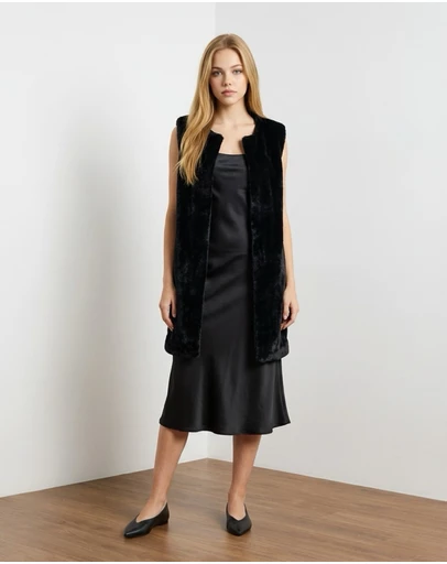 Mossée - Eliana Long Faux Fur Vest