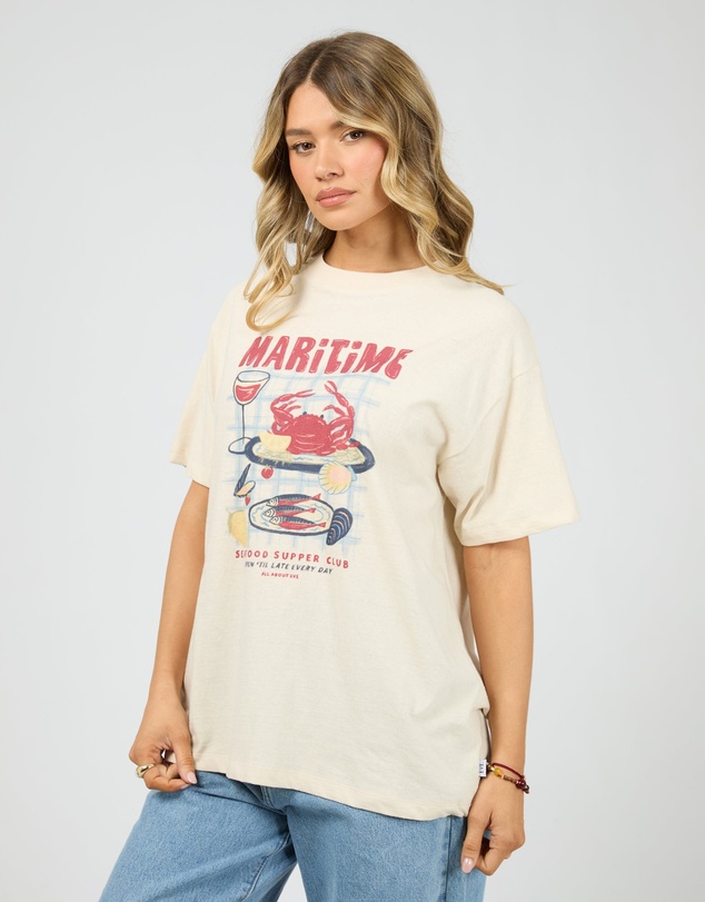 All About Eve - Maritime Relaxed Tee Vanilla