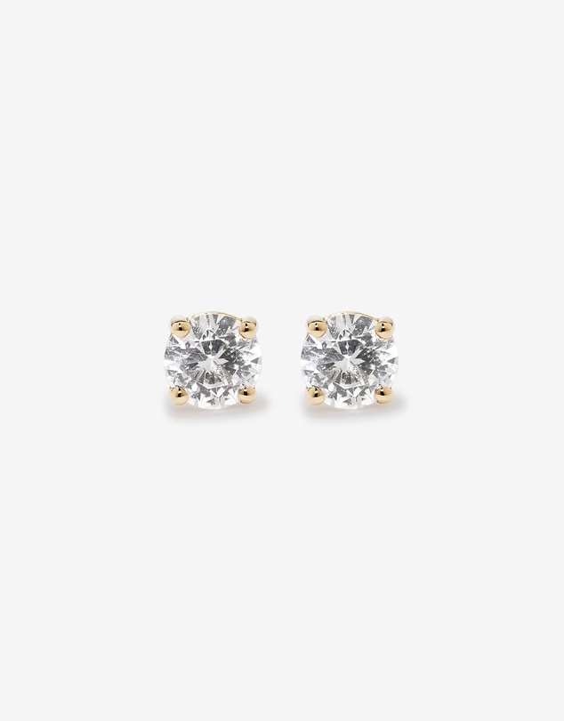 Michael Hill - Round Created White Sapphire Birthstone Stud Earrings in 10kt Yellow Gold