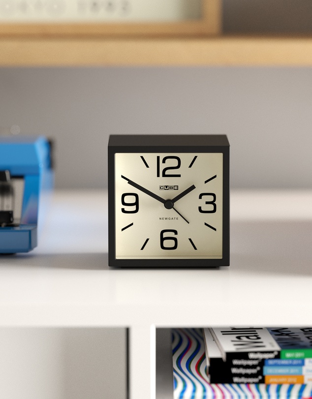 Newgate - Newgate Cube Mantel Clock-Black